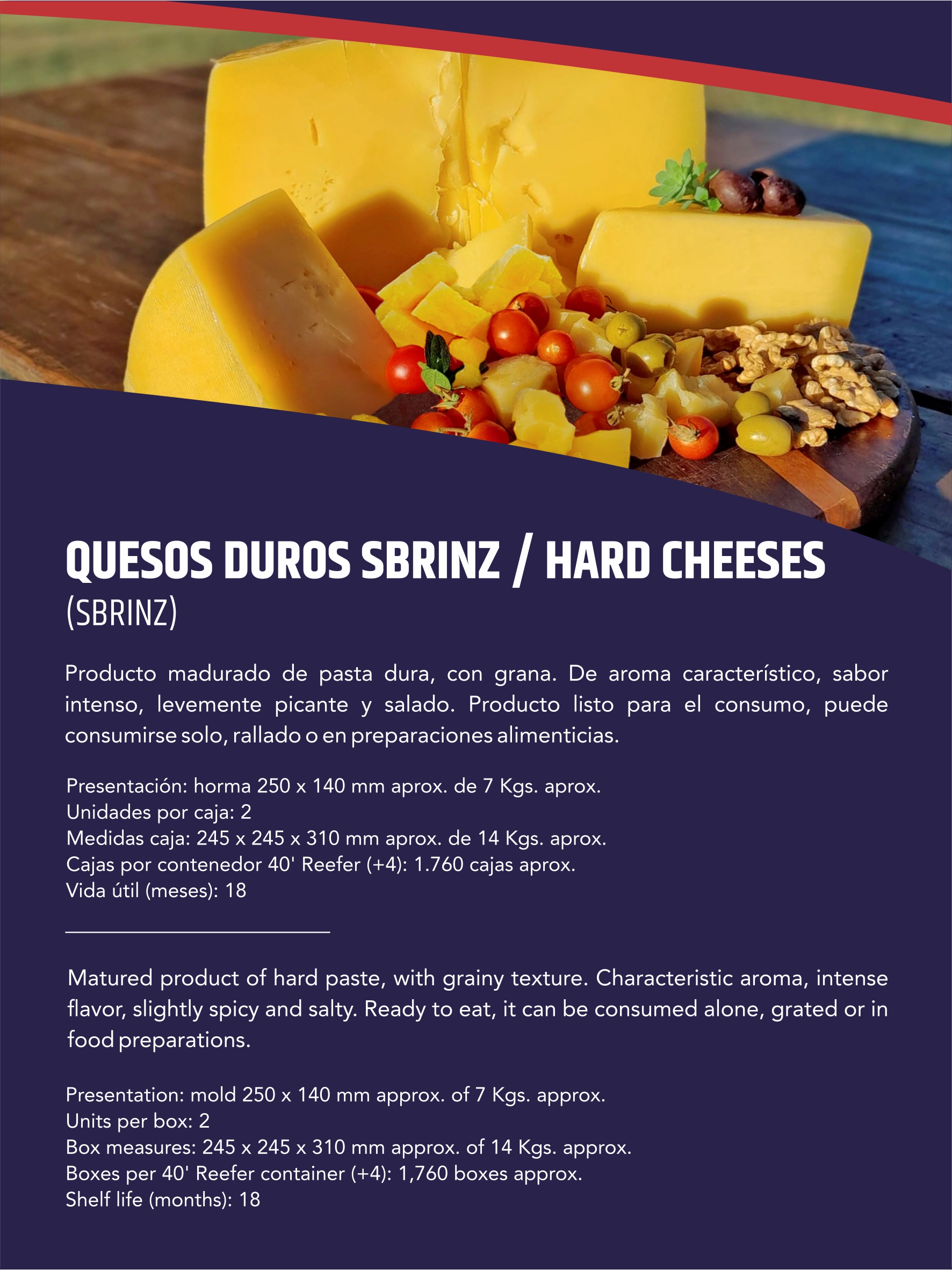 Quesos Duros Sbrnz / HARD CHEESES